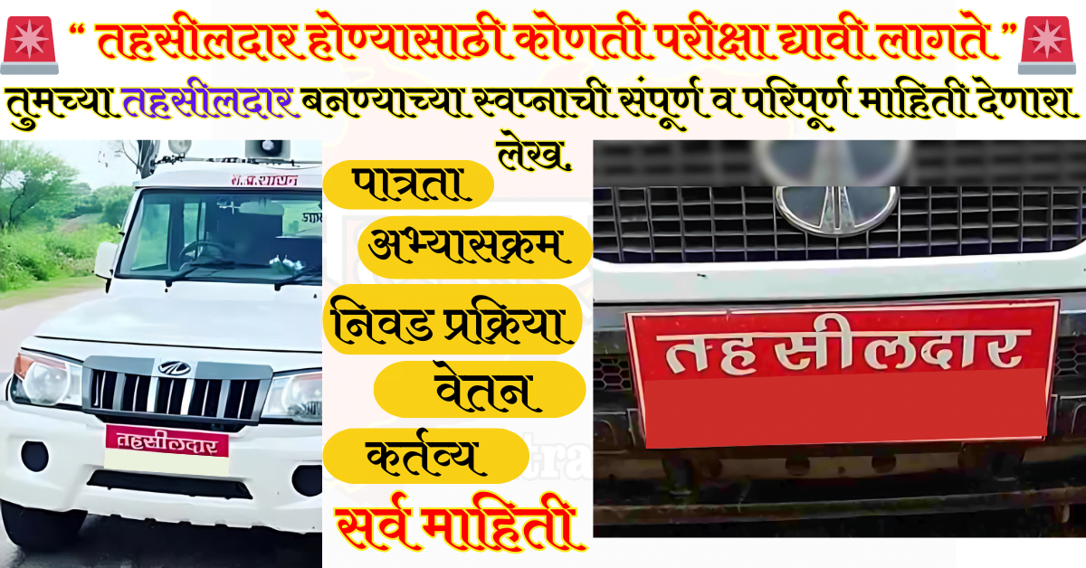 तहसीलदार होण्यासाठी कोणती परीक्षा द्यावी लागते